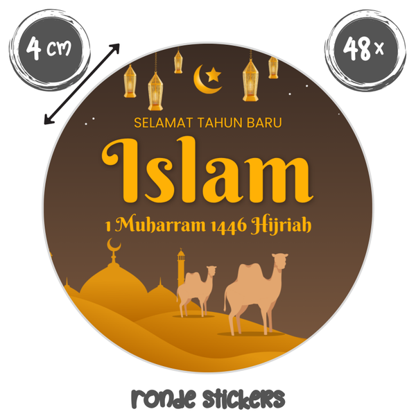 Selamat Tahun Baru Stickers – 48 Ronde Nieuwjaarsstickers 4 cm