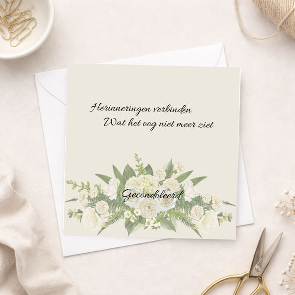 Condoleancekaart Herinneringen Verbinden – Droogbloemen