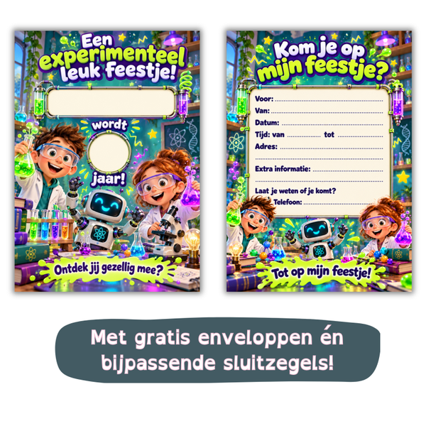 Uitnodiging proefjesfeestje – met naam en leeftijd