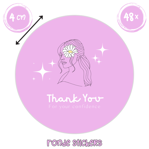 Thanks Stickers – Voor Webshop | 48 stuks
