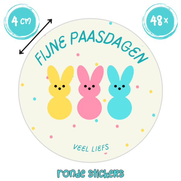 Paasstickers – Schattige Kuikentjes | Set van 48