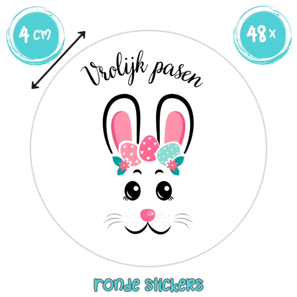 Paasstickers – Paashaas Pasen | Set van 48