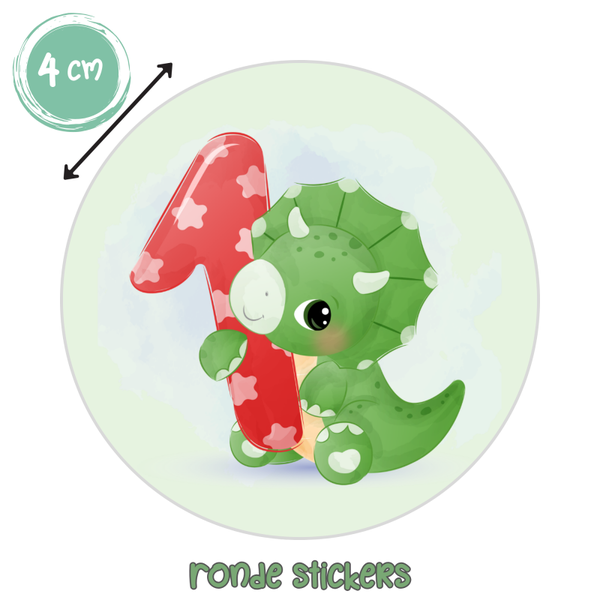 Baby Dino traktatiestickers 1 jaar – 48 stuks