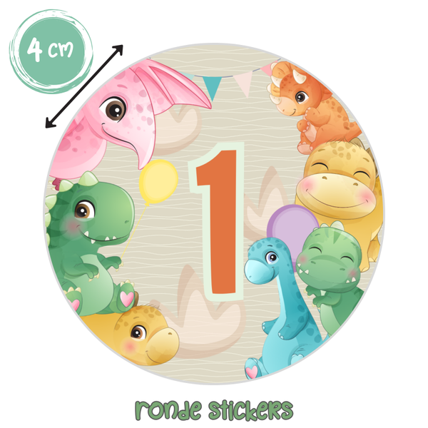 Dino traktatiestickers op leeftijd – 48 stuks