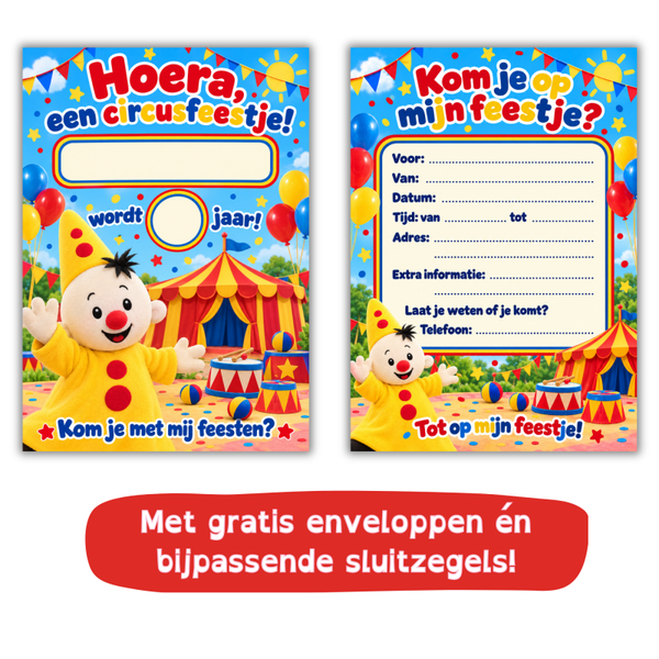 Uitnodiging Bumba-feestje – met naam en leeftijd
