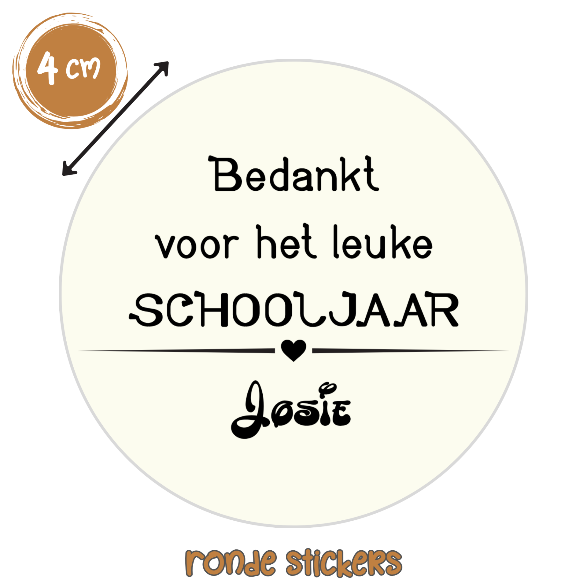 Bedankt voor het leuke schooljaar stickers – gepersonaliseerd met naam – 24 stuks