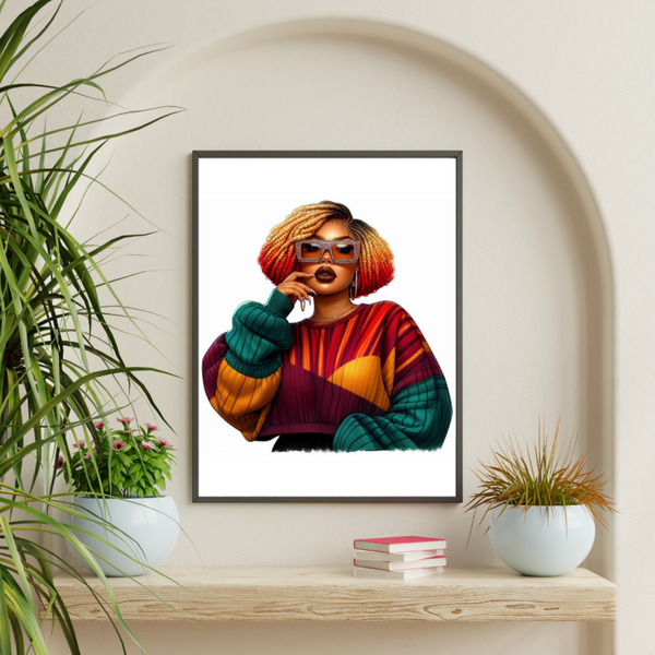Golden Shades Poster A3 – Trendy Urban Fashion Wall Art
