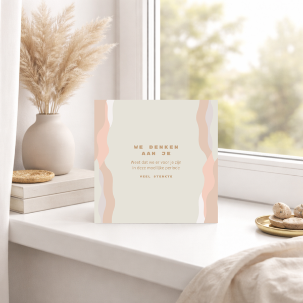 Condoleancekaart We Denken aan Je – Warme Rouwkaart