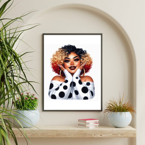 Golden Smile Poster A3 – Moderne Fashion Illustratie vol Positiviteit