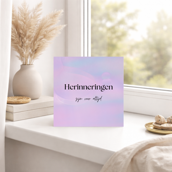 Condoleancekaart Herinneringen zijn voor Altijd – Paarse Rouwkaart