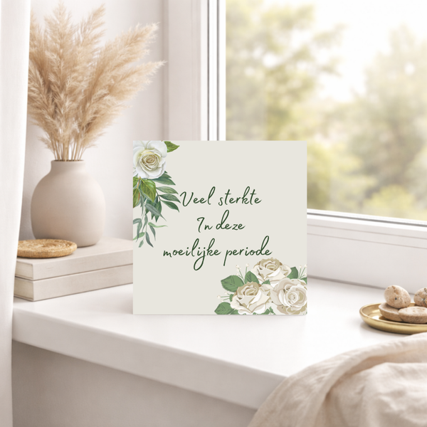 Condoleancekaart Veel Sterkte – Pioenrozen