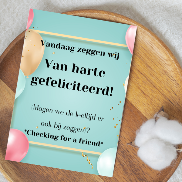 Grappige verjaardagskaart Leeftijd – Asking for a Friend