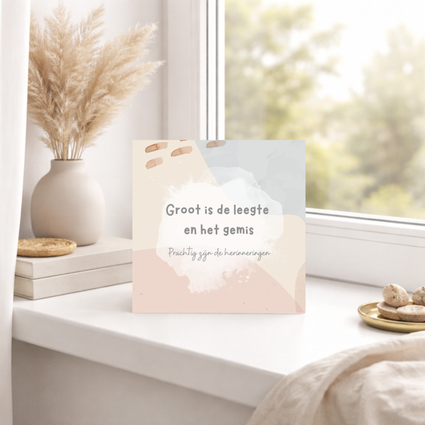 Condoleancekaart Groot is het Gemis – Pastel Design