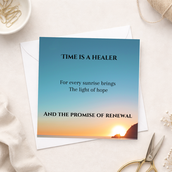 Condoleancekaart Time is a Healer – Zonsondergang