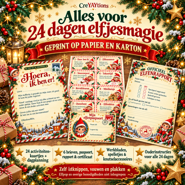 24 dagen elfjesmagie – geprint activiteitenpakket voor je Elf on the Shelf