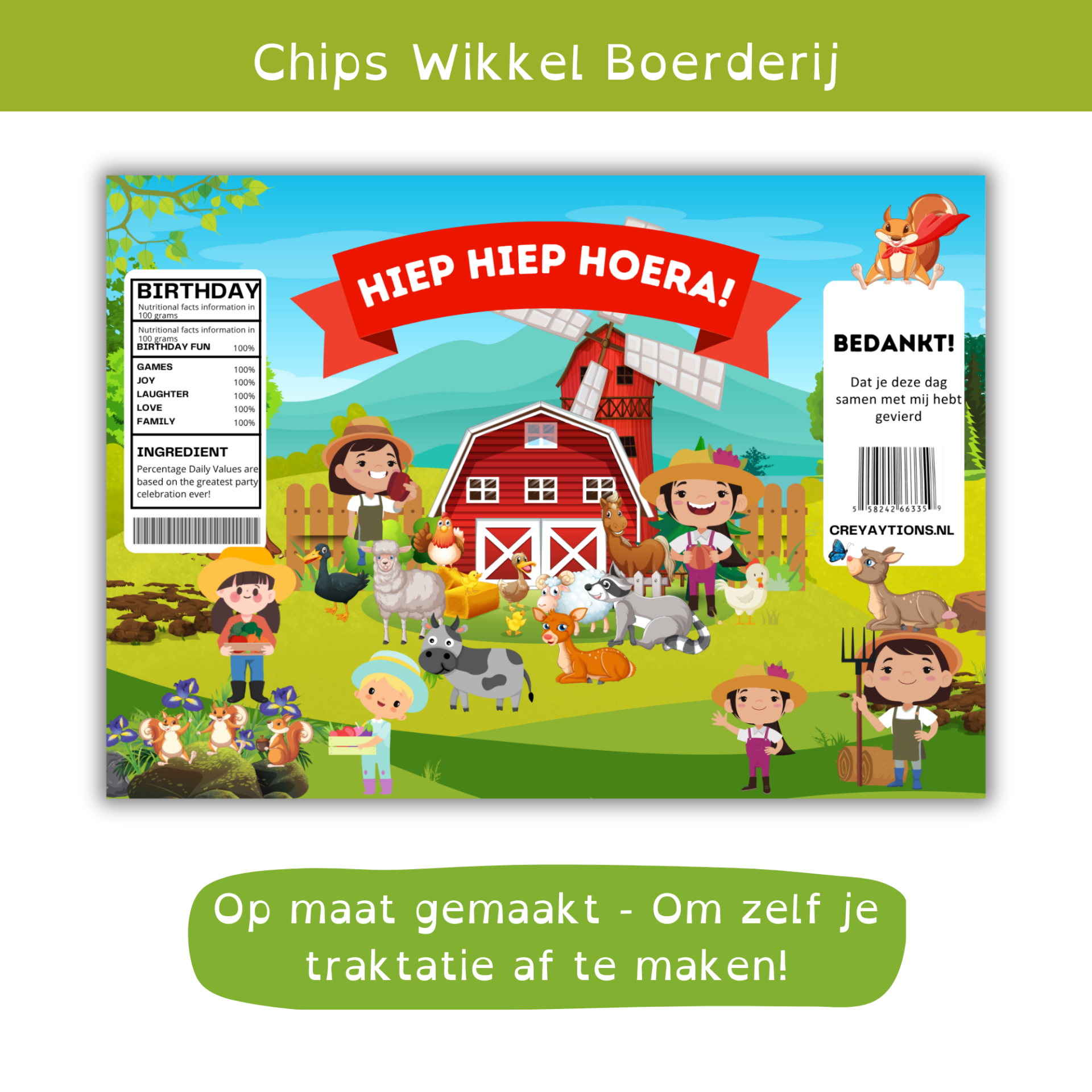 Boerderij Traktatie Chipswikkels – DIY boerderij feestje