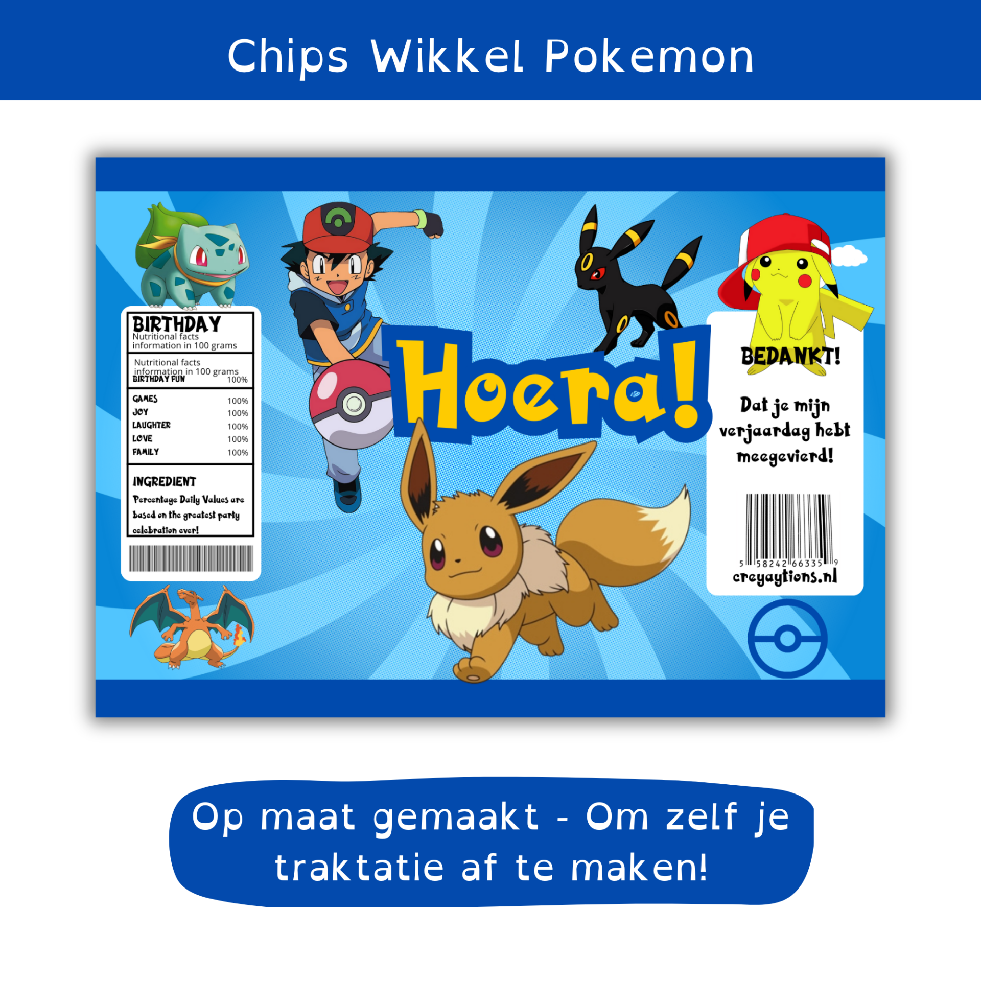 Pokemon Traktatie Chipswikkels – DIY Pokemon feestje
