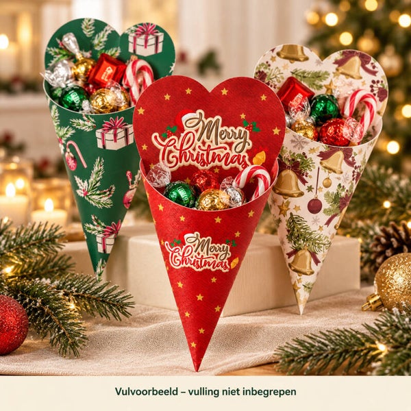 Cadeauverpakking voor kerst – cones om zelf te vullen