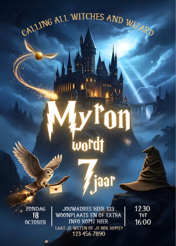 🪄 Harry Potter uitnodiging | Gratis enveloppen en sluitzegels