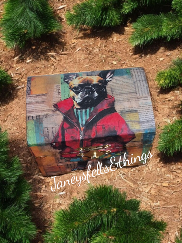 Small Decoupaged trinket chest