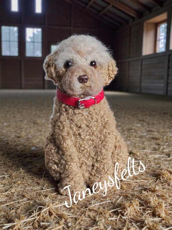Needle felted dog