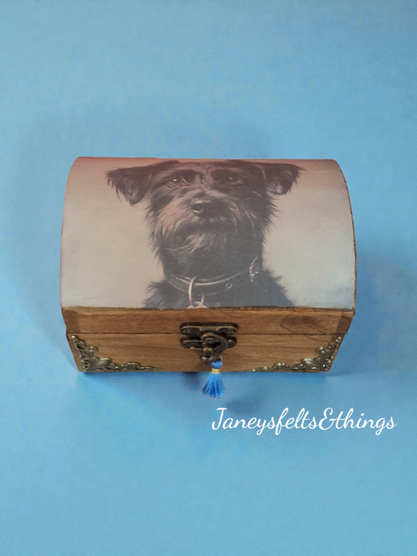 Decoupaged rustic trinket box