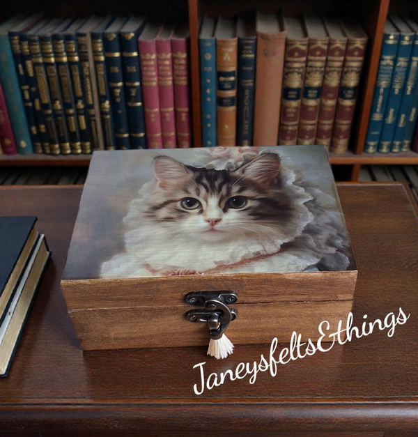 Decoupaged rustic trinket box