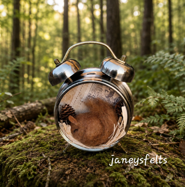 Sleeping squirrel in Clock