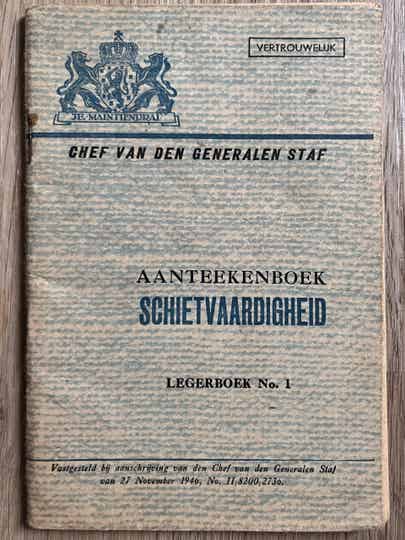 No.1 Aanteekenboek Schietvaardigheid