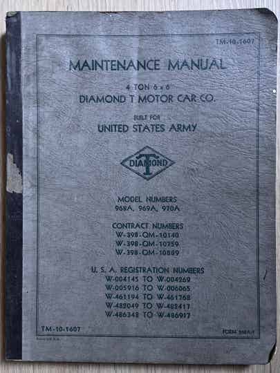 TM10-1607 4-ton Diamond T models 968A,969A, 970A