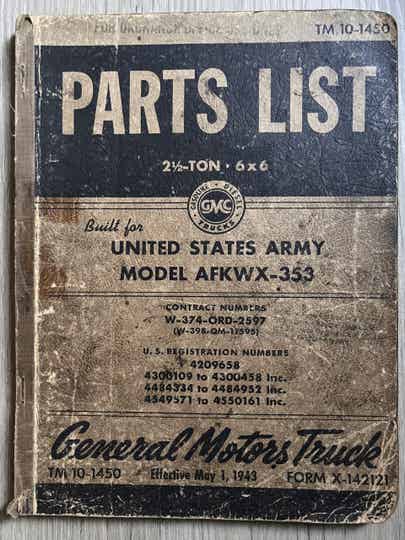 TM10-1450 Parts List GMC AFKWX-353