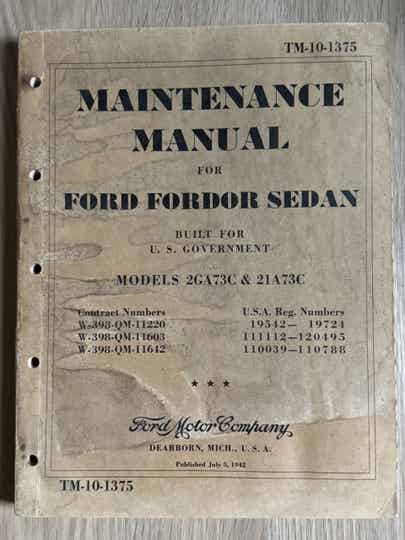 TM10-1375 Ford Fordor Sedan Models 2GA73C & 21A73C