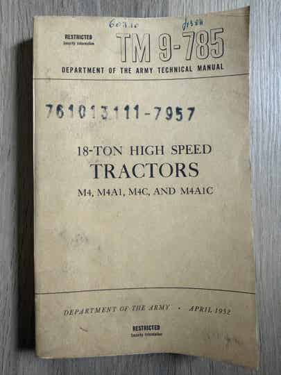 TM9-785 18-ton Highspeed tractors M4 models
