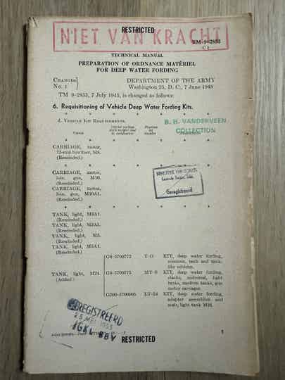 TM9-2853 Preparation of ordnance materiel for deep water fording C1
