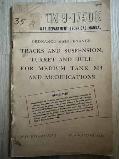 TM9-1750K Tracks and Suspension, Turret and Hull for Medium Tank M4
