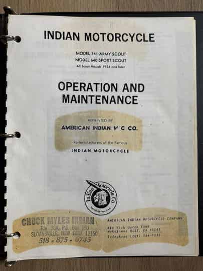 Maintenance Manual Indian 741 and 640