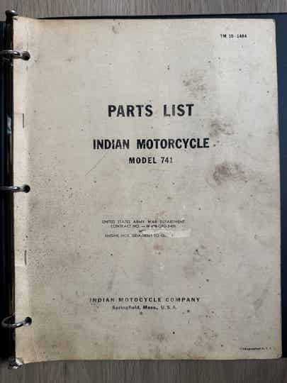 TM10-1484 Parts List Indian model 741