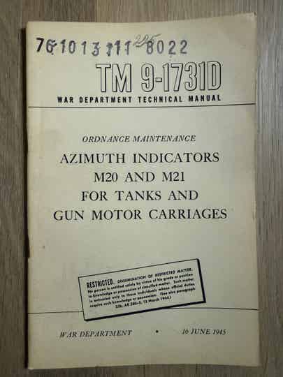 TM9-1731D Azimuth indicators M20 & M21 for tanks and Gun Motor Carriages