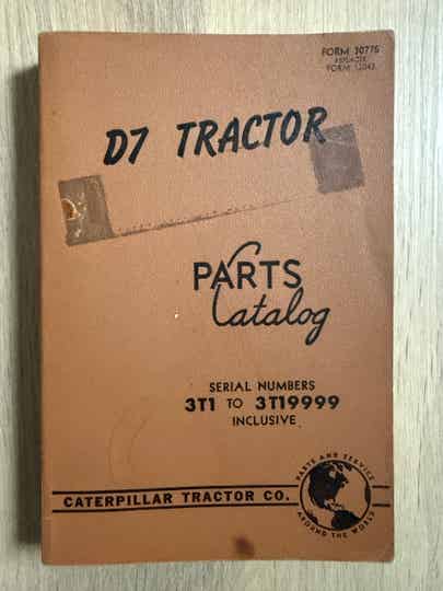 Form 30775 Caterpillar Tractor D7 Tractor