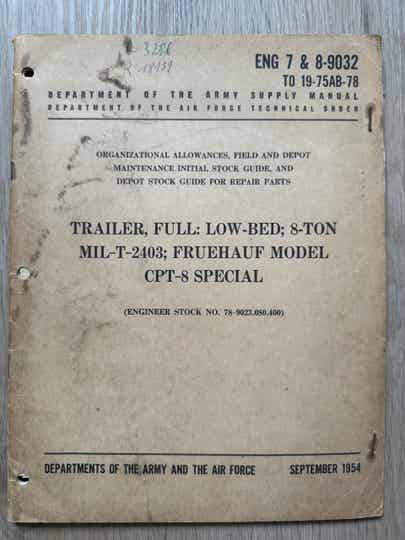 ENG 7&8-9032 Low Bed Trailer 8-ton Freuhauf CPT-8 Special