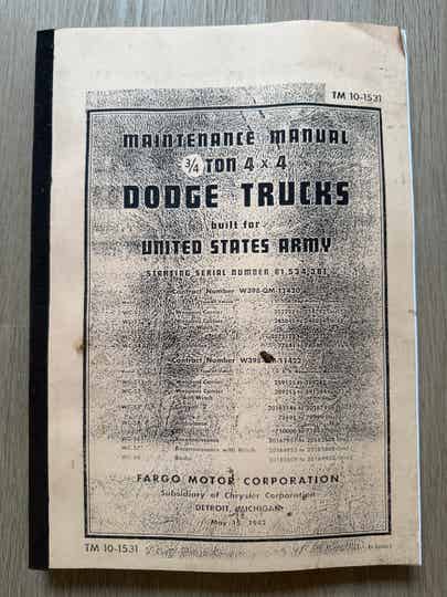 TM10-1531 Dodge WC-51,52 etc