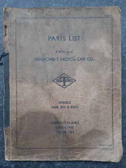 969B-01 Partslist Diamond T 969B, 97 & 975A