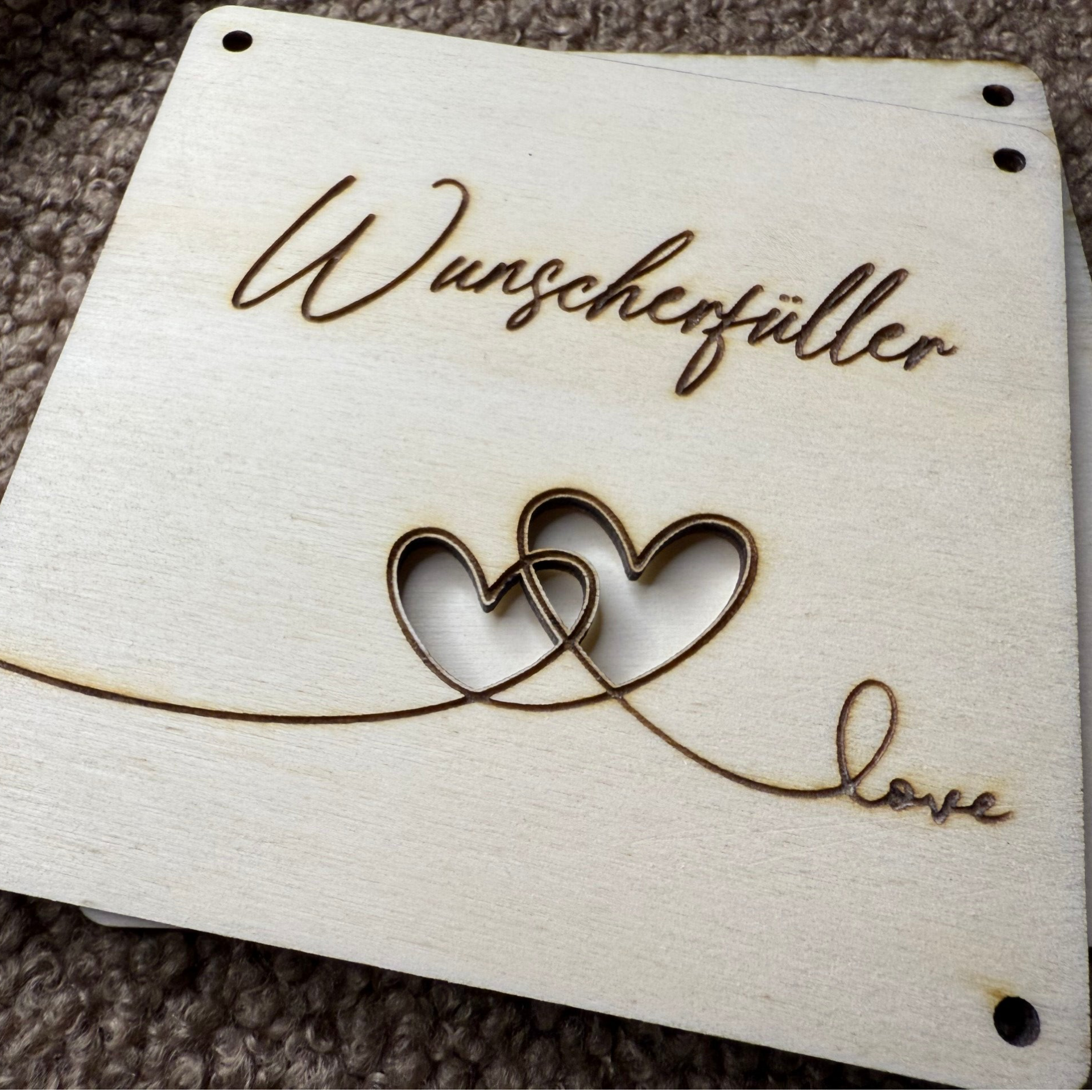 Karte für Gutschein oder Geldgeschenk - Wunscherfüller love