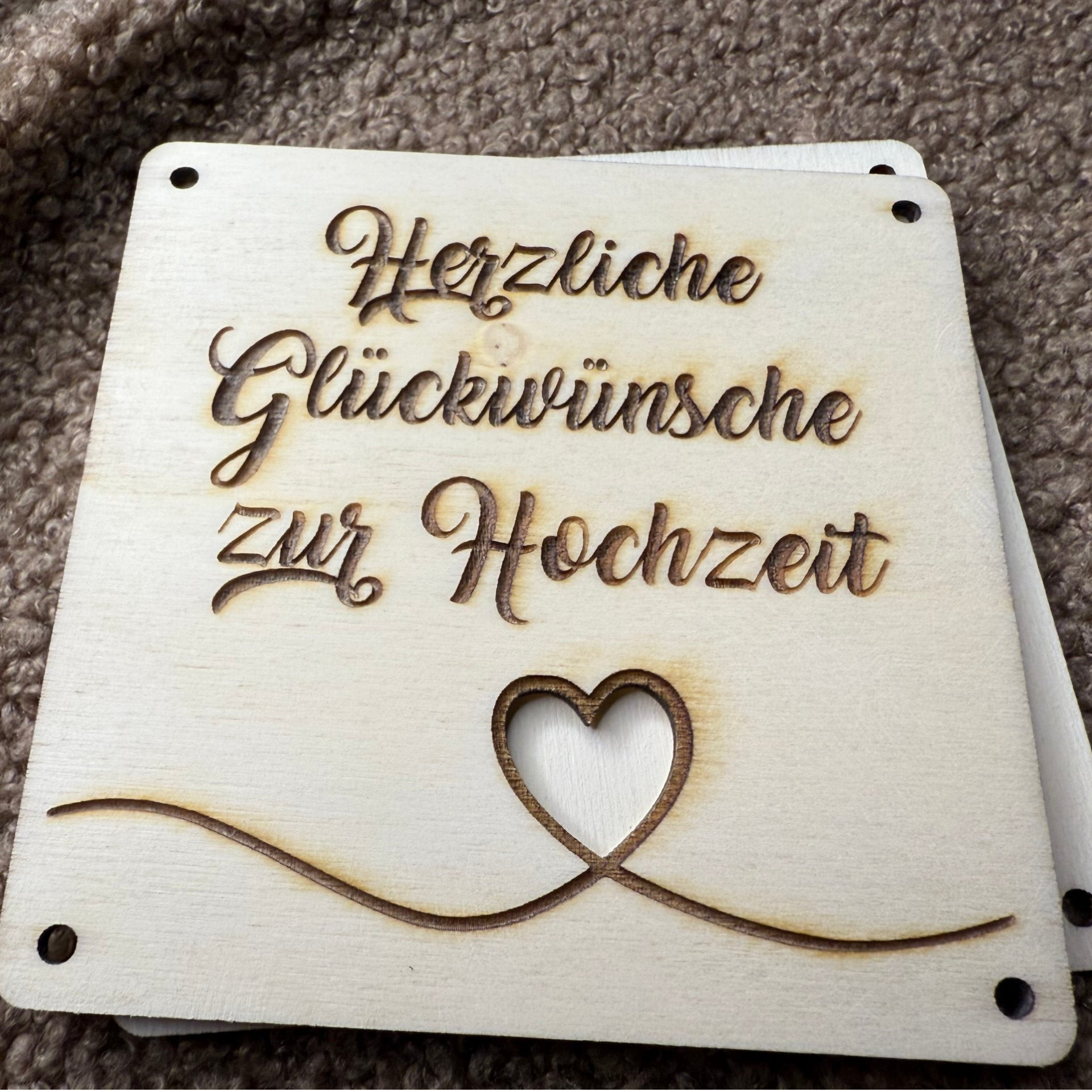 Karte für Gutschein oder Geldgeschenk - Hochzeit
