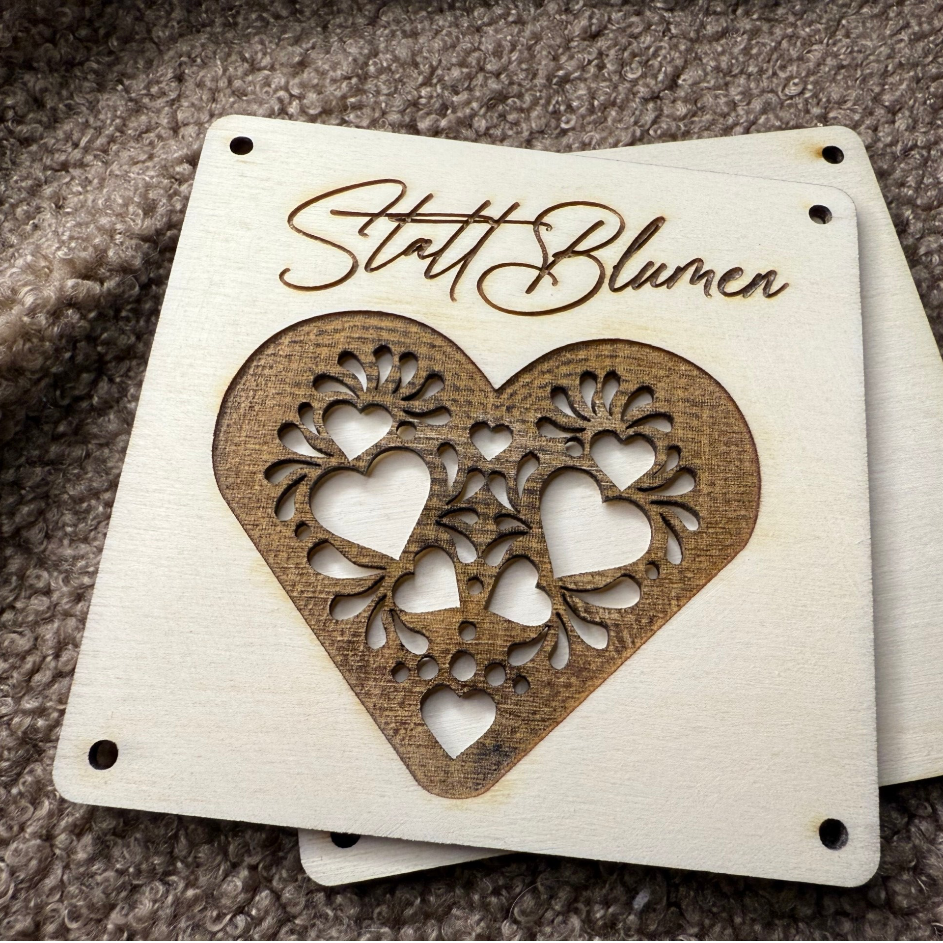 Karte für Gutschein oder Geldgeschenk - Statt Blumen 2