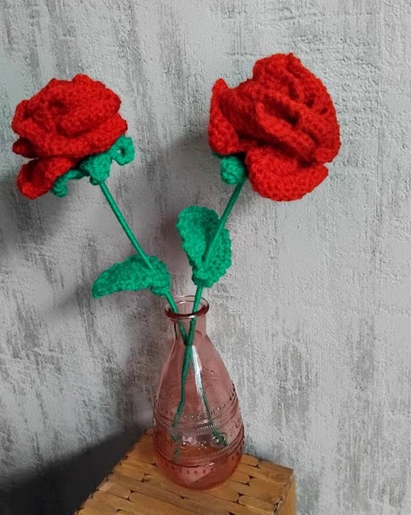 Rose éternelle au crochet – 35 cm