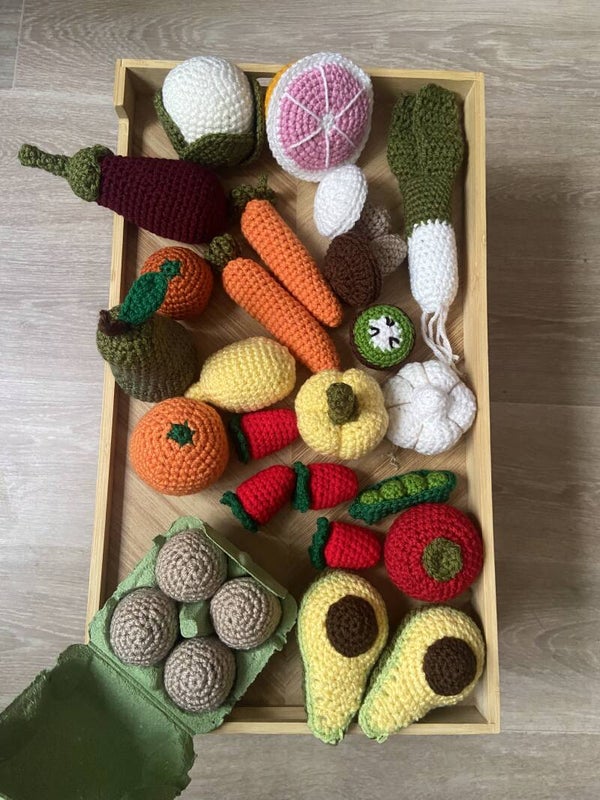 Lot de dinette fruits et légumes crochet