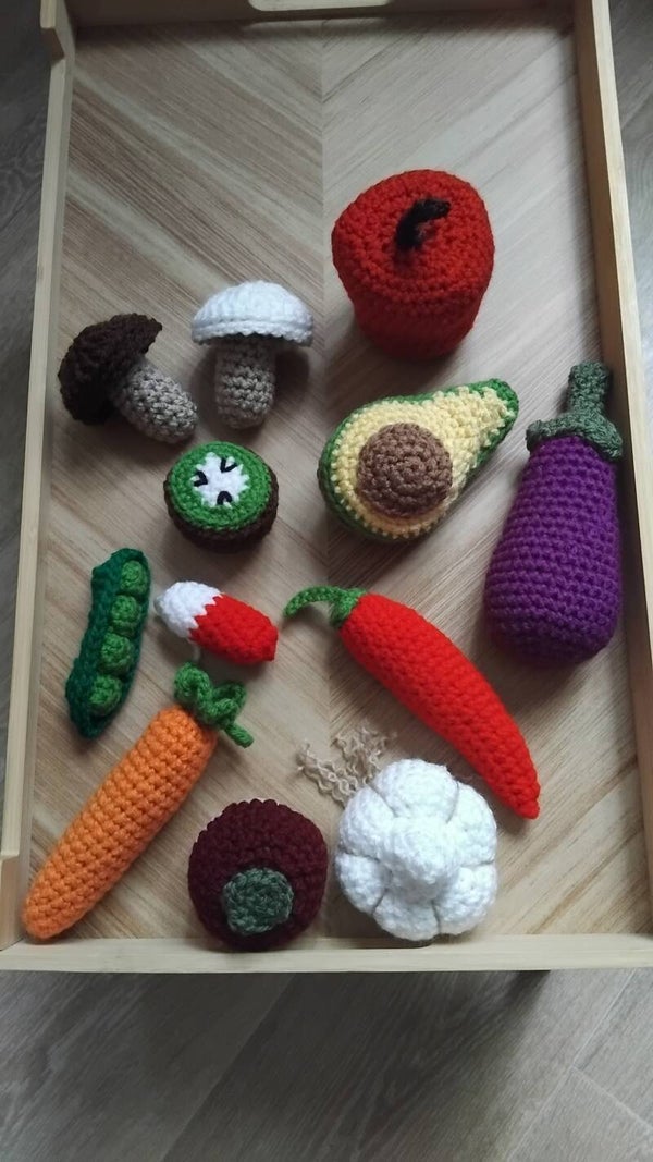 Lot de dinette fruits et légumes crochet