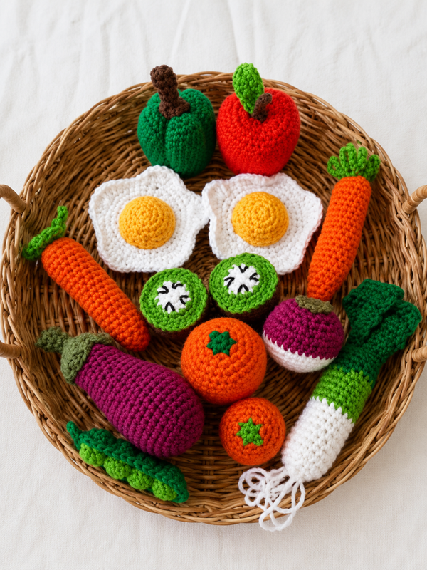 Création au crochet fait main Lot de dinette fruits et légumes crochet