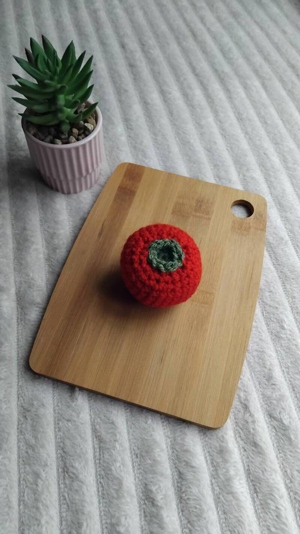 Tomate dinette crochet – Légume au crochet fait main pour enfant